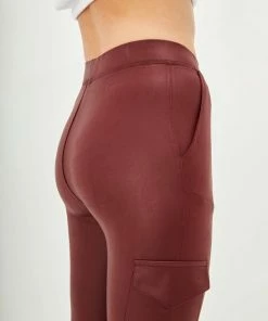 Merkloos Blueberry Leggings- Legging Dames - Broek Skinny - Broek Dames Strech - Legging Lederlook-Legging Meisje - Legging Dames Volwassenen - High-Waist Dames Hoge Taille - Leggings - Push-Up - Up-Fit - Bordeauxrode -beenmode Verkoop 550x825 57