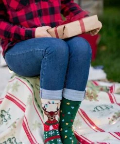 Merkloos KERSTSOKKEN HET HERT, ORGANISCH KATOEN, 39-42 -beenmode Verkoop 550x825 68